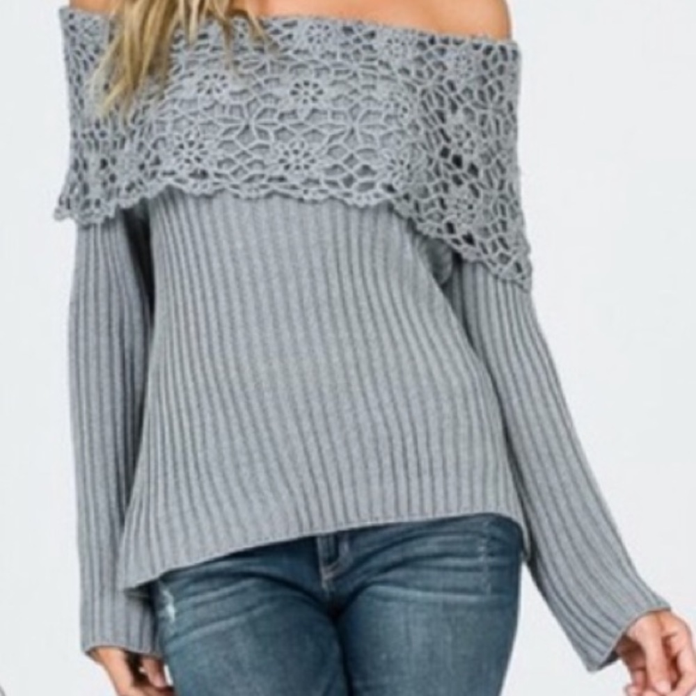 Crochet Bell Sleeve Sweater